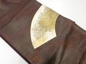 アンティーク　地紙に柴垣模様刺繍袋帯（材料）